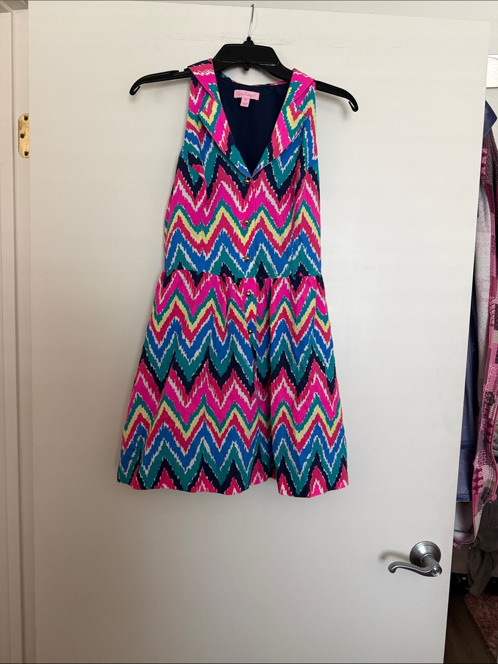 Lilly PulitzerVibrant Chevron Sleeveless Dress - Pink, Blue & Green